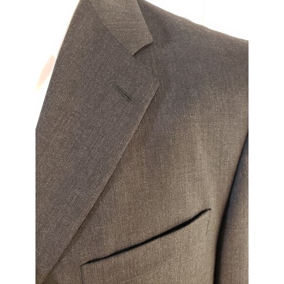 mens sport coat 44L suit jacket 44 long blazer gray Italian 3 buttons - Picture 2 of 6